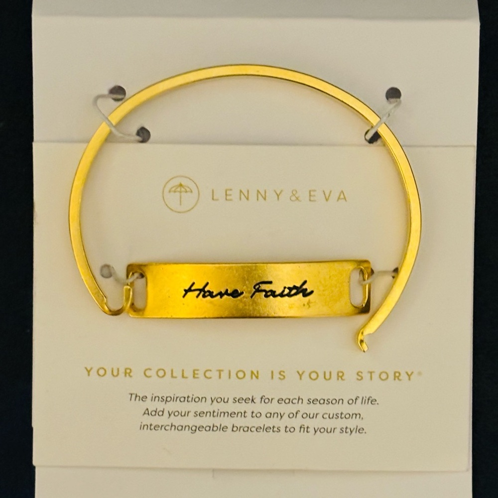Lenny and Eva Bangle Bracelet with Have Faith Sentiment